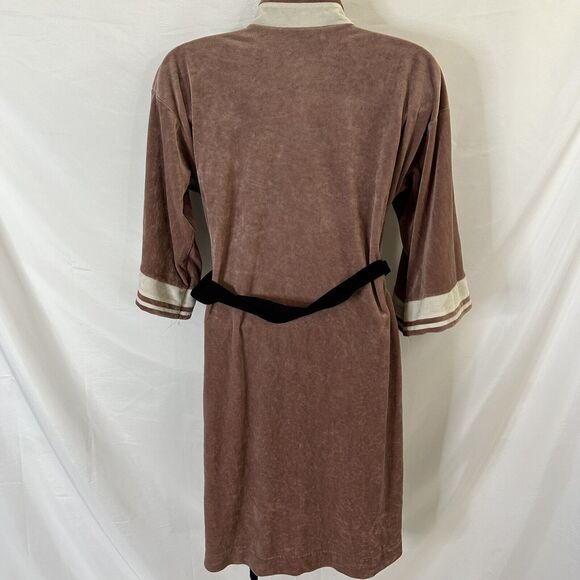 VTG Christian Dior Lounge Wear Velvet Robe Velour Long Embroidered SMALL - Picture 5 of 7